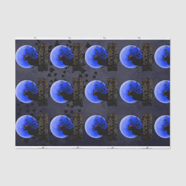 Papel De Seda Chat Noir com Rosa vermelha do Solteiro (Frente )