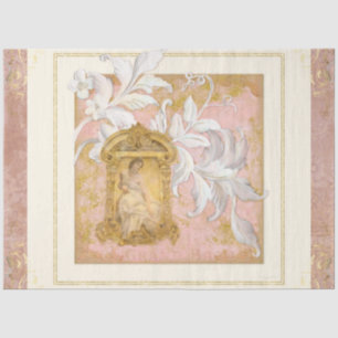 Papel De Seda Chateau Elegante Vintage Mulher Desaparece Arte