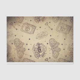 Papel De Seda Chave do olho da borboleta desbotada e desbotada