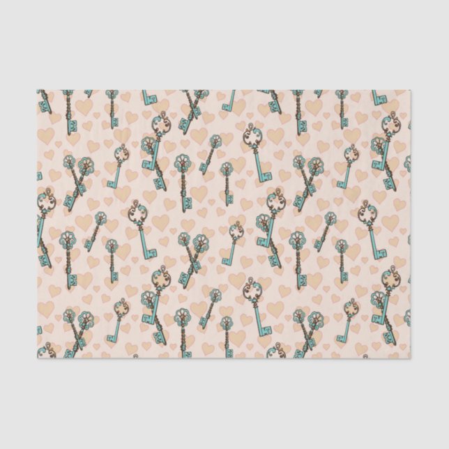 Papel De Seda Chaves de Amor Desligamento de Dias de os namorado (Frente )