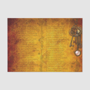 Papel De Seda Chaves de Engrenagens Steampunk Industrial Enferru