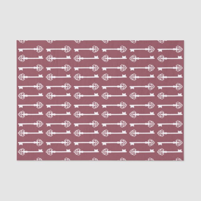 Papel De Seda Chaves Rosa escuras vitorianas (Frente )