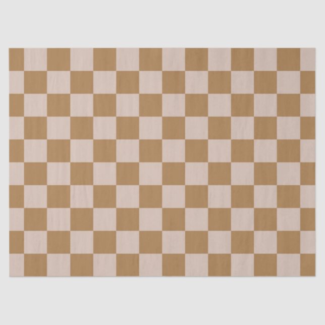 Papel De Seda Checkerboard castanho (Frente )