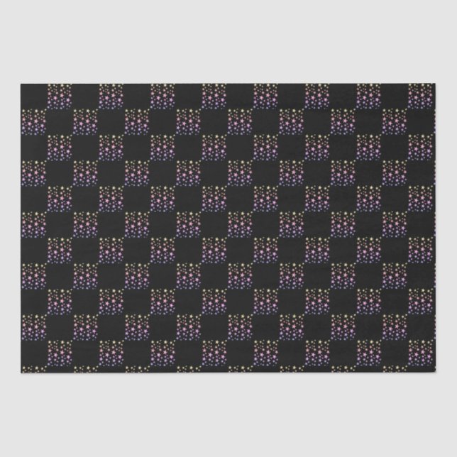 Papel De Seda Checkerboard Rainbow Star (Frente )