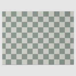 Papel De Seda Checkerboard verde