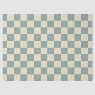 Papel De Seda Checkerboard verde e amarelo pálido