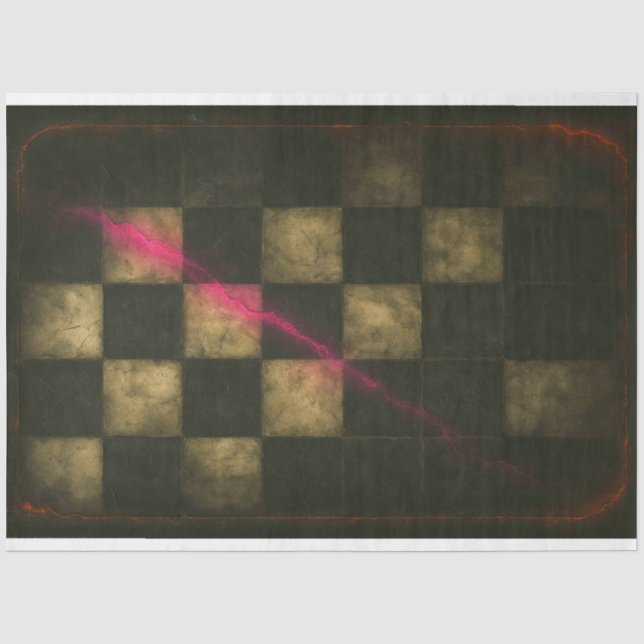Papel De Seda Checkerboard vestida com a Decoupage do Magenta St (Frente )