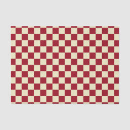 Papel De Seda Checkered Burgundy e Cream