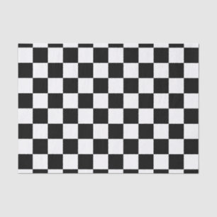 Papel De Seda Checkered preto