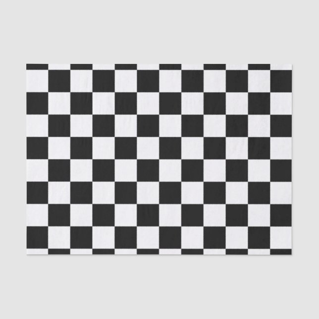 Papel De Seda Checkered preto (Frente )