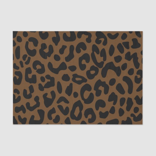 Papel De Seda Cheetah Impressão Pattern Black Brown (Frente )