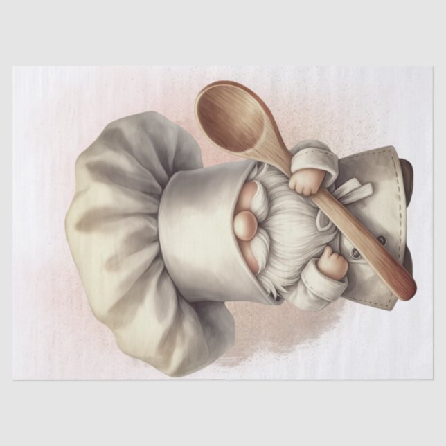 Papel De Seda Chef Cozinhar Gnome (Frente )