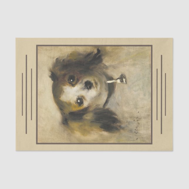 Papel De Seda Chefe de cão, Auguste Renoir Art Decoupage (Frente )