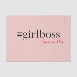 Papel De Seda Chefe e Nome da Menina Rosa Moderna | melhor prese