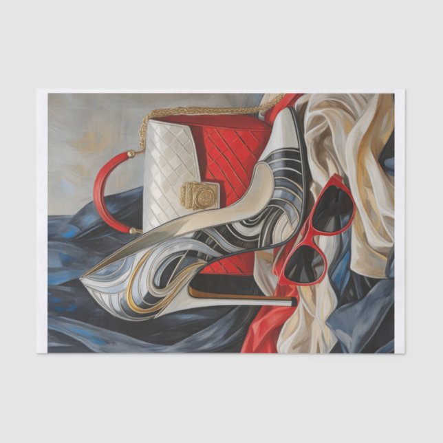 Papel De Seda Chefe Senhora Vestida para Imprimir, Mulher Modern (Frente )