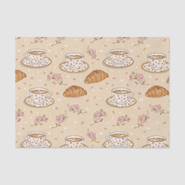 Papel De Seda Cherry Blossom Coffee Cozy Pattern (2) (Frente )