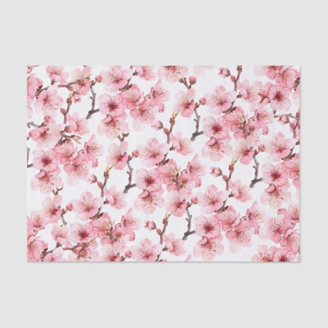 Papel De Seda Cherry Blossom | Cor-de-rosa (Frente )