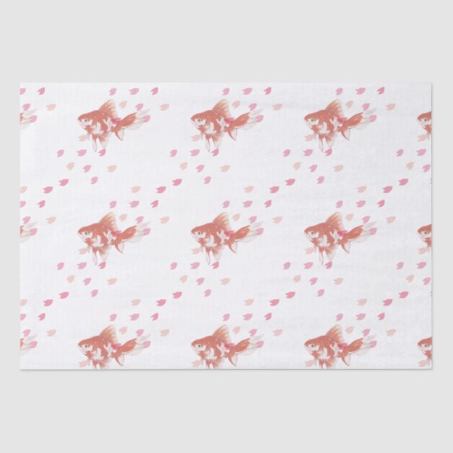 Papel De Seda Cherry Blossom Dream: Koi Fish Art Print  (Frente )