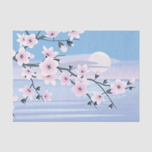 Papel De Seda Cherry Blossom Landscape Sea