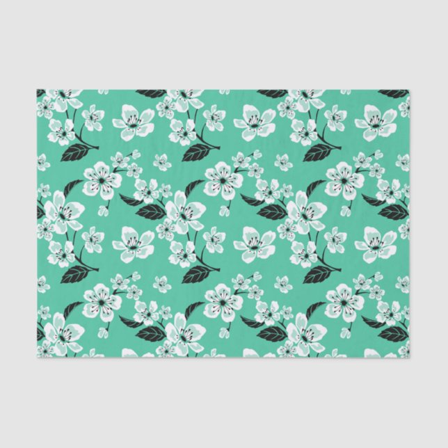 PAPEL DE SEDA CHERRY BLOSSOM - SAKURA (MINT) (Frente )