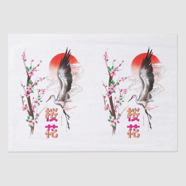 Papel De Seda Cherry Japan Pastel Sakura (Frente )