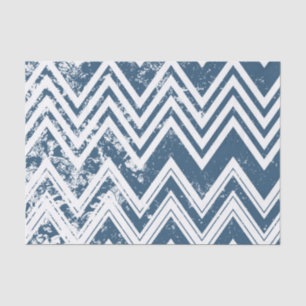 Papel De Seda Chevron Azul e Branco