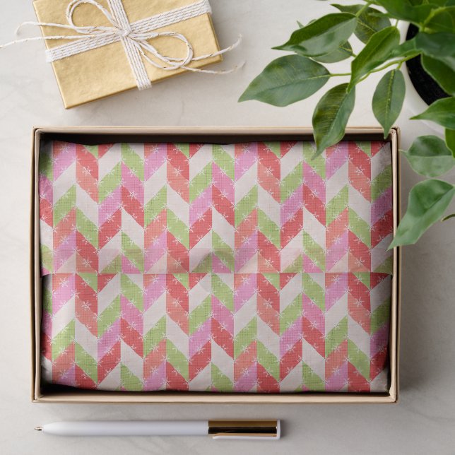 Papel De Seda Chevron festivo de Natal (Presente)