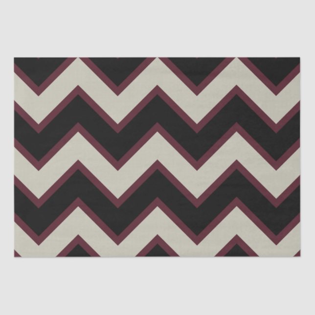 Papel De Seda Chevron Preto Vermelho (Frente )