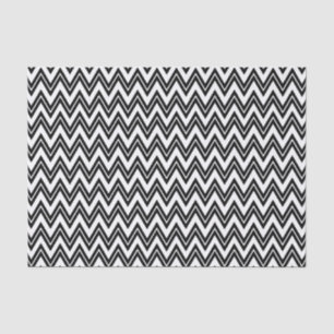 Papel De Seda Chevron Zigzag Preto sobre fundo branco