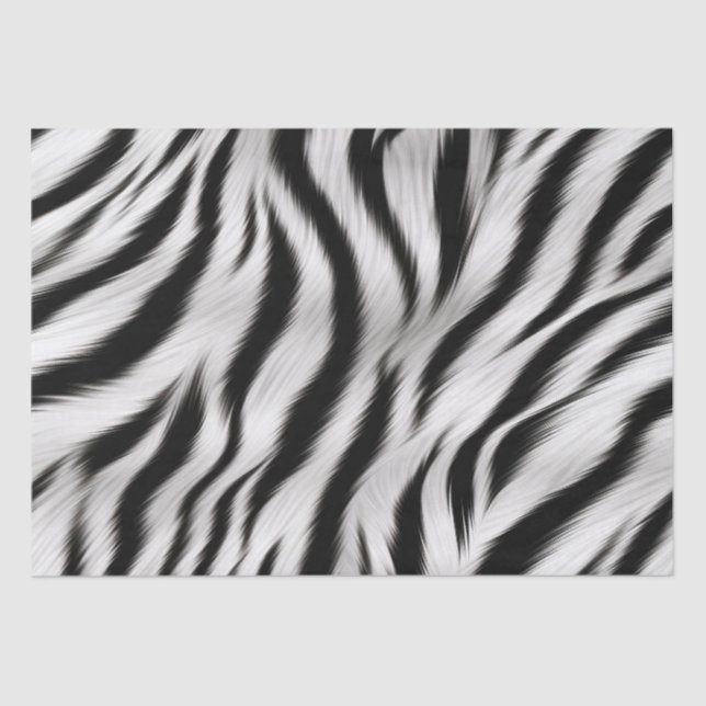 Papel De Seda Chic Chuveiro de Noiva Estampa de Animal Zebra (Frente )