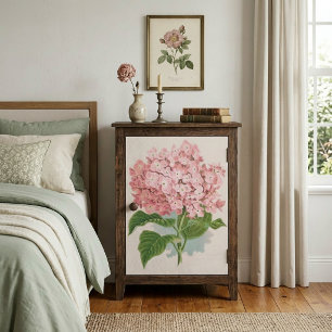 Papel De Seda Chic Despojado Flores Cor-de-Rosa Bege Claro