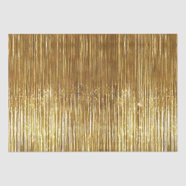 Papel De Seda Chic Dourado Glam Tinsel Strips Natal (Frente )