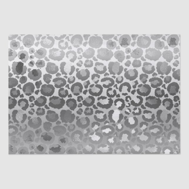 Papel De Seda Chic Glitz Silver Glam Leopardo (Frente )