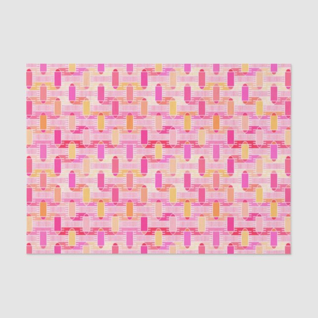 Papel De Seda Chic industrial Art Deco - rosa, pêssego, ouro (Frente )