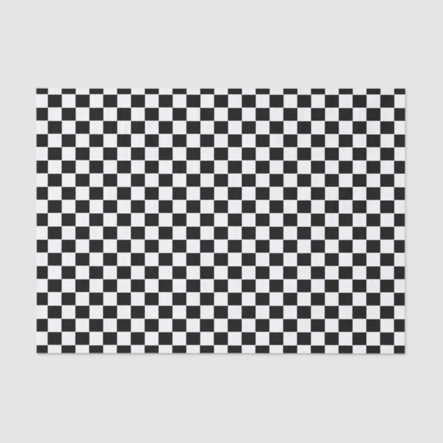 Papel De Seda Chic Modern Black Checkered Gift Wrap (Frente )