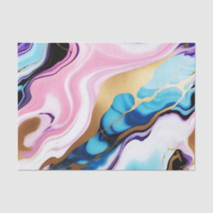 Papel De Seda Chic Pastel cor-de-rosa, azul roxa, dourado Faux M