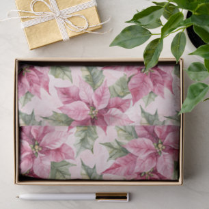 Papel De Seda Chic Pink Poinsettia Flowers Natal