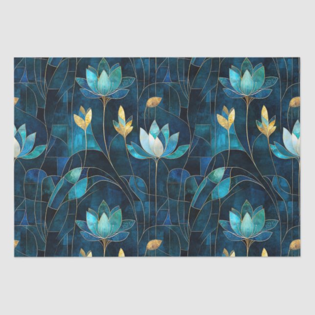 Papel De Seda Chic teal chrysanthemum (Frente )