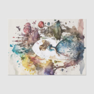 Papel De Seda Chic Vintage Alice No País Das Maravilhas