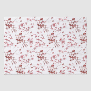 Papel De Seda Chic Vintage Cupid Angel Red Floral Toile