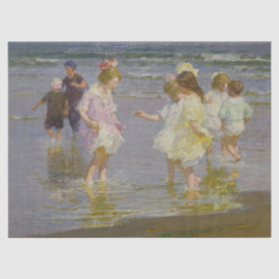 Papel De Seda Children Wading on the Beach (por E.H. Potthast)