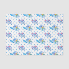 Papel De Seda Chinelos azuis e chapéu de sol