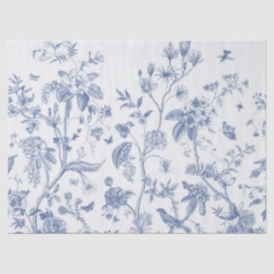 Papel De Seda Chinoiserie azul e branca clássica
