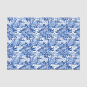 Papel De Seda Chinoiserie Blue & White Pagodas