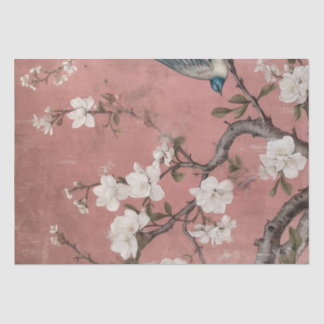 Papel De Seda Chinoiserie Dusty Pink Cerejeira Flor