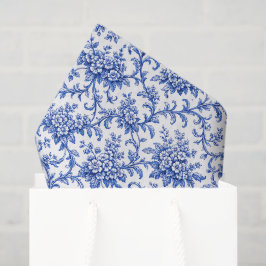 Papel de Seda Chinoiserie, Floral Azul Decoupage
