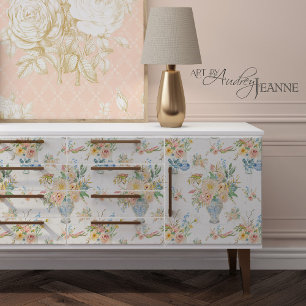 Papel De Seda Chinoiserie Floral Vases Peony Flower Decoupage