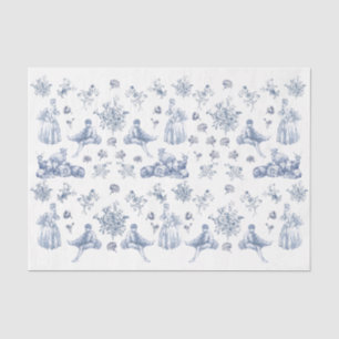 Papel De Seda Chinoiserie Páscoa Decoupage Ovo Azul Toile Floral