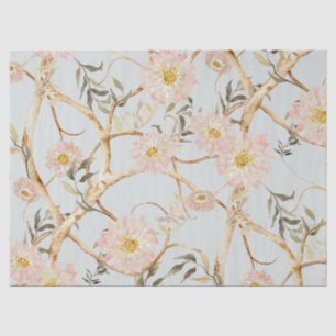 Papel De Seda Chinoiserie Peony Floral Tree Greenerage
