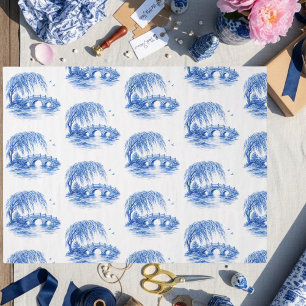 Papel De Seda Chinoiserie Ponte de Água Blue Willow